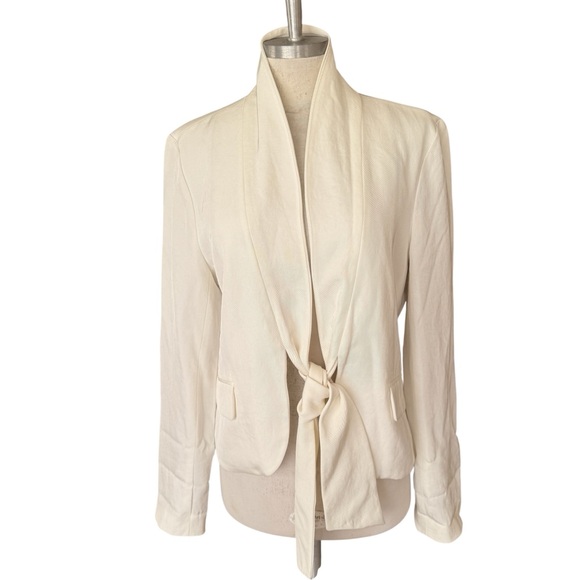 leifsdottir Jackets & Blazers - Leifsdottir Cream Women's Blazer Tie Front Cream Color Size
12